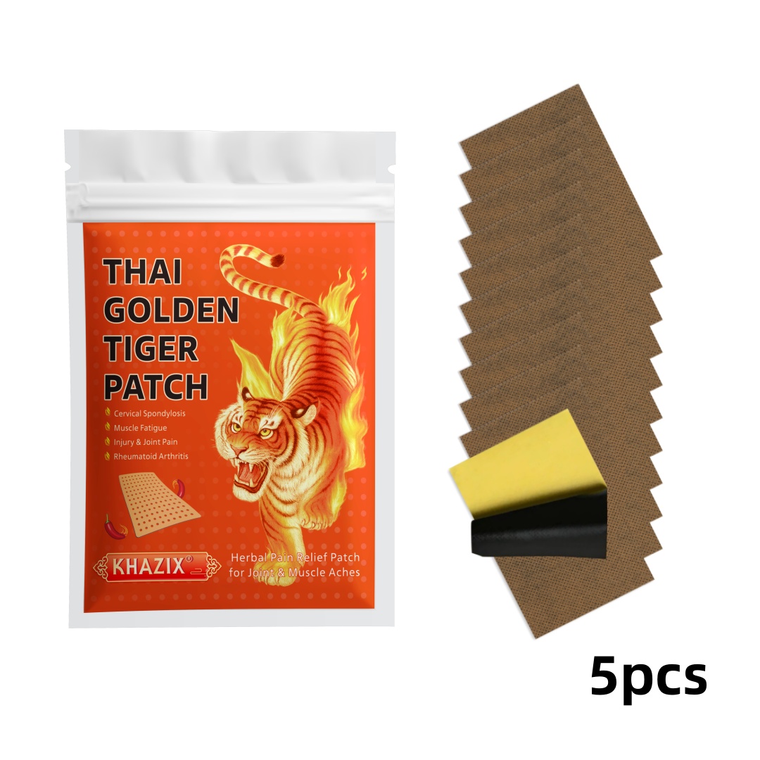Face Moisturizer - แผ่นแปะตราเสือทองไทย 5 ชิ้น แผ่นแปะบรรเทาอาการปวดขนาดใหญ่ ยืดหยุ่น กระชับ