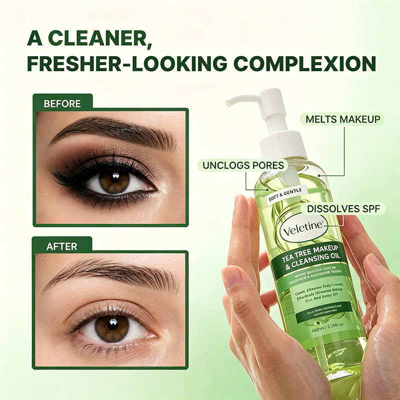 Face Oil - คลีนซิ่งออยล์ทีทรี ขนาด 100 มล. ผลิตภัณฑ์ล้างเครื่องสำอางเพื่อทำความสะอาดผิวหน้า