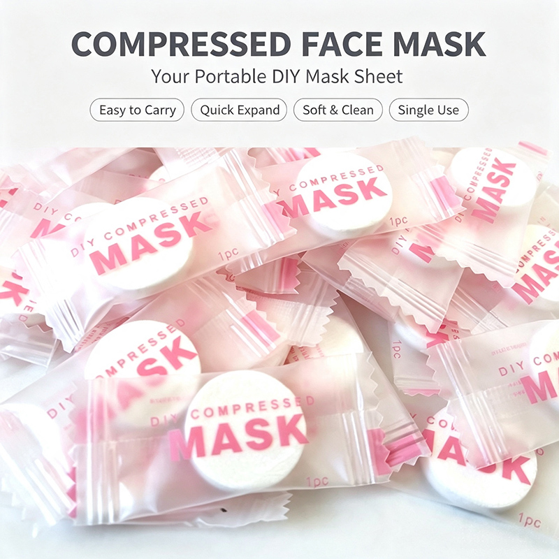 Face Mask Skincare - 50/100 ชิ้น หน้ากากอนามัยแบบใช้แล้วทิ้ง แบบอัดแน่น พกพาสะดวกสำหรับการเดินทาง หน้ากากผ้าไม่ทอ