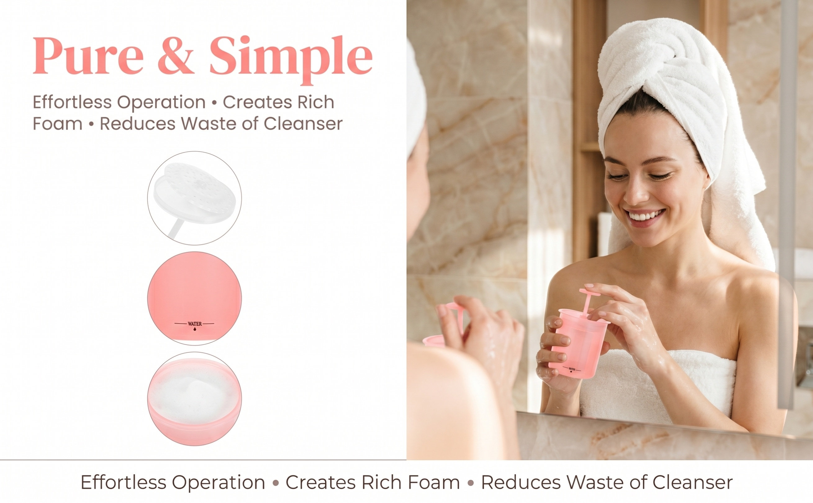 Cleanser Face - 6 ชิ้น เครื่องทำโฟมล้างหน้าแบบมือหมุน ถ้วยทำความสะอาดแบบพกพา สำหรับโลชั่นบำรุงผิวหน้า แชมพู
