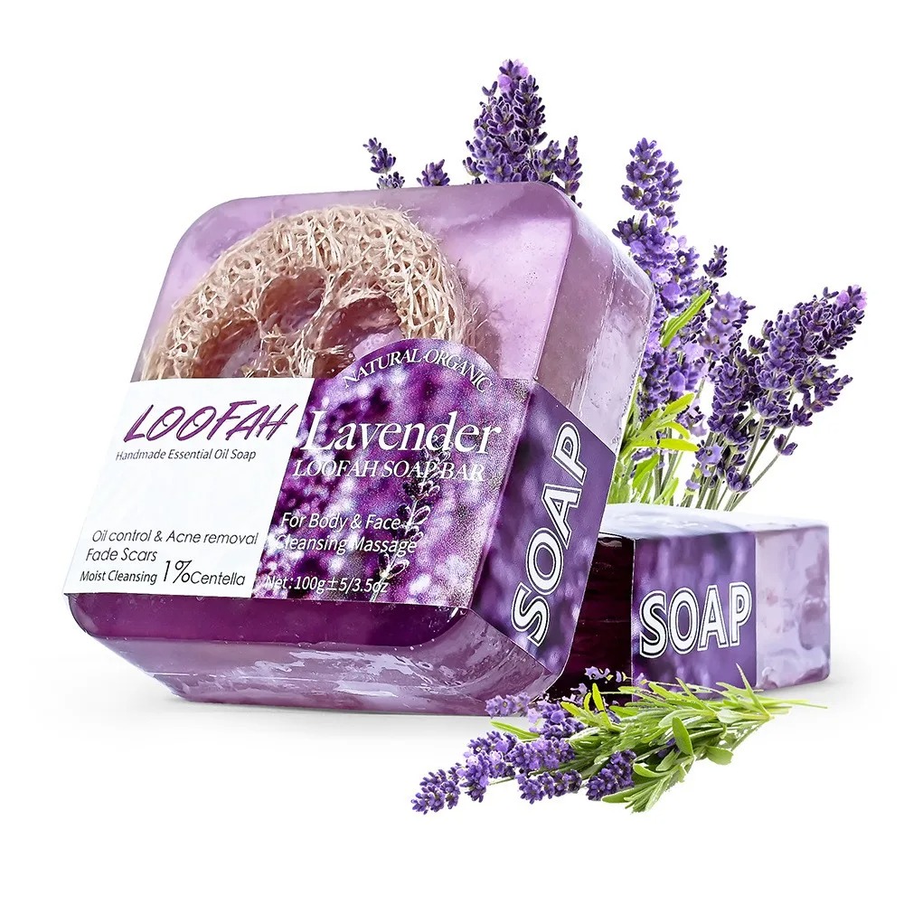 Cleanser Face - สบู่น้ำมันหอมระเหยลาเวนเดอร์ออร์แกนิก 100 กรัม สำหรับทำความสะอาดร่างกาย ใบหน้า และมือ