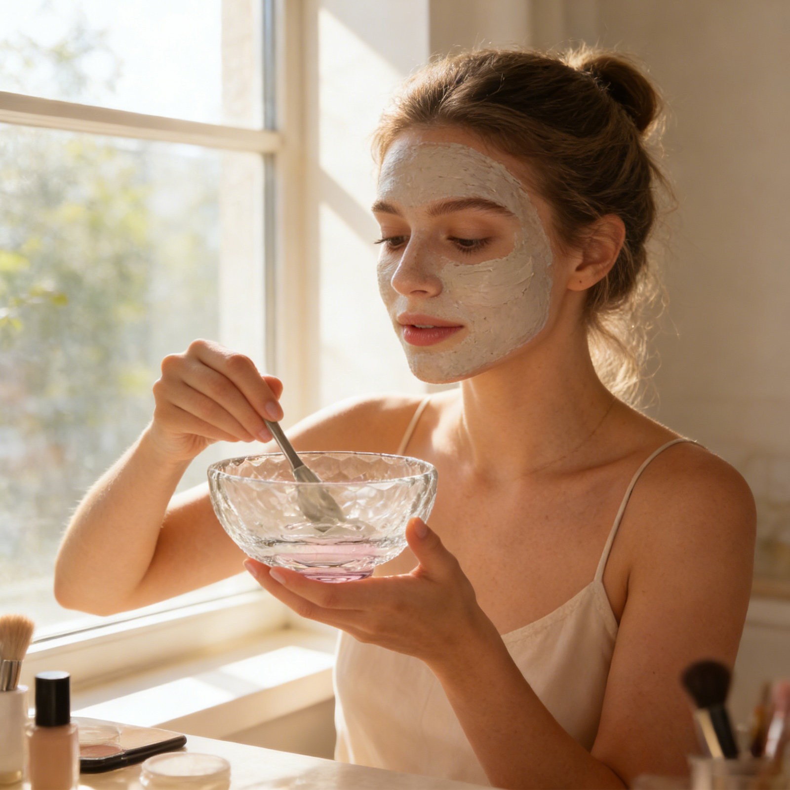 Face Mask Skincare - ชามผสมมาสก์หน้าแก้วใส ขนาดเล็ก อุปกรณ์เสริมความงามสำหรับช่างเสริมความงาม ชามผสม DIY สำหรับสกินแคร์