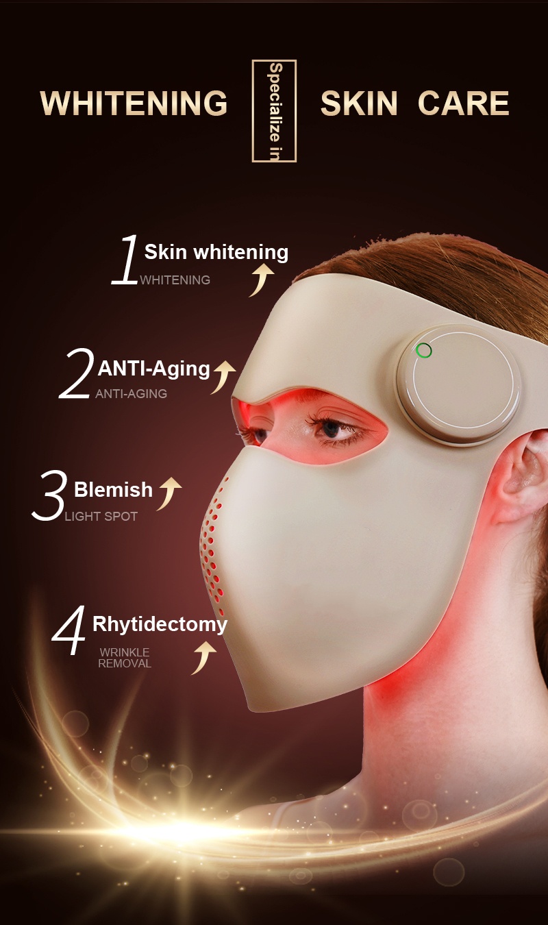 หน้ากากซิลิโคน LED แสงสีแดงสำห - Face Mask Skincare บทวิจารณ์และราคา
